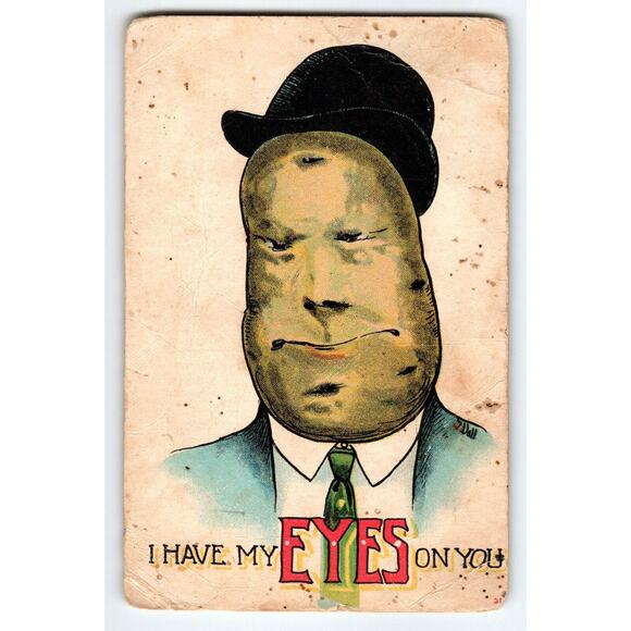 I Have Eyes On You Potato Head Man Fantasy Spooky 71-6 Anthropomorphic Halloween - Picture 1 of 2